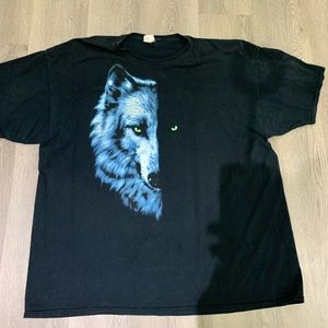 Vintage Wolf Tshirt Oversized Fruit of the Loom